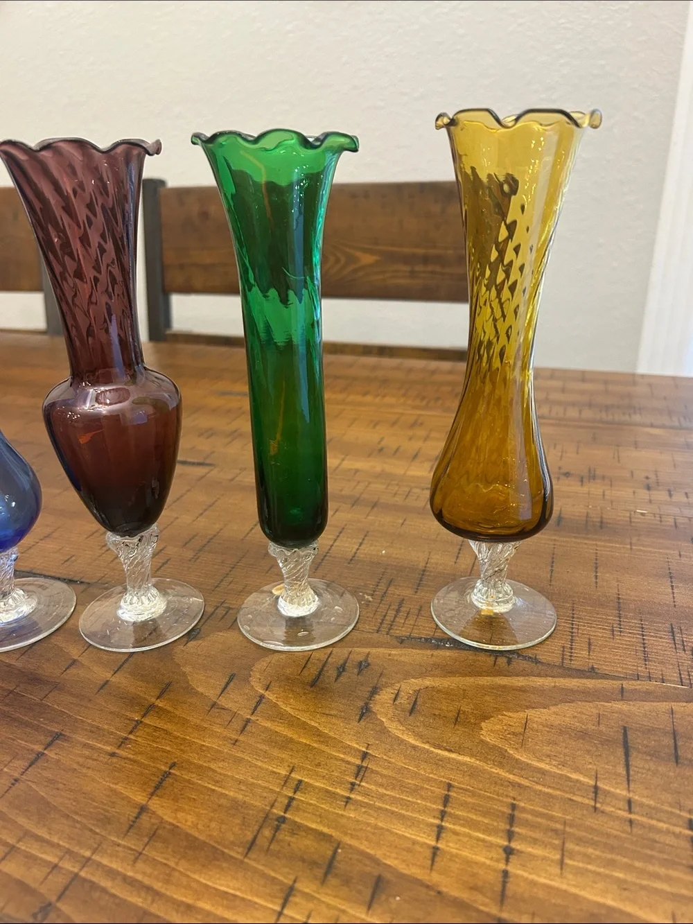 Landmark de signs Glass Bud Vases - Blue, Brown, Green, Yellow